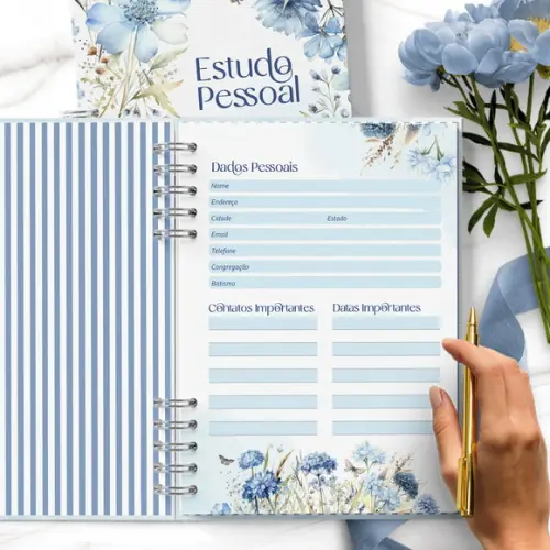 Arquivo Caderno Estudo Pessoal Feminino Jw Coleção Blue