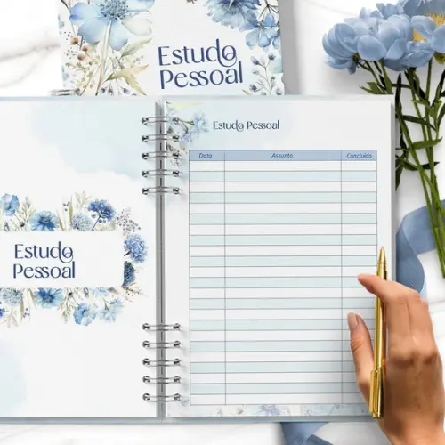 Arquivo Caderno Estudo Pessoal Feminino Jw Coleção Blue