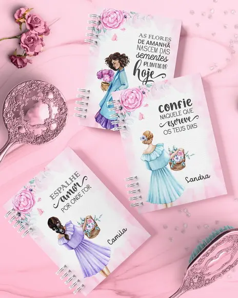 Arquivo Caderno Feminino Capas Miolo Floral