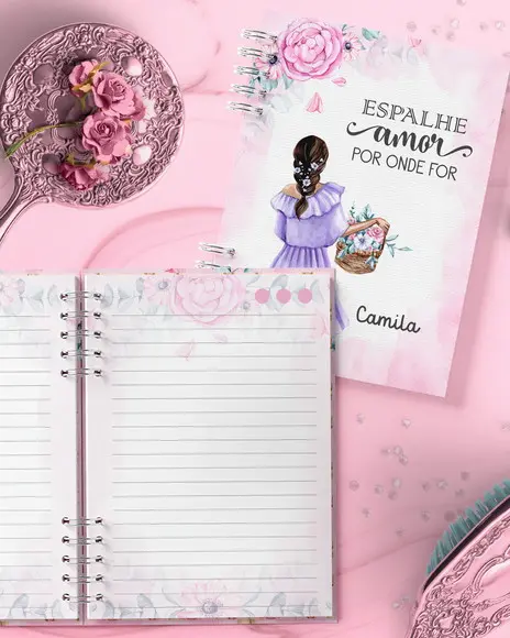 Arquivo Caderno Feminino Capas Miolo Floral