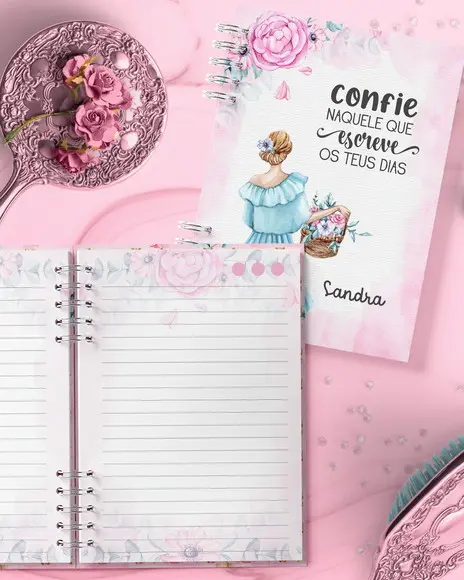 Arquivo Caderno Feminino Capas Miolo Floral