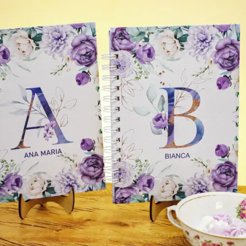 Arquivo Combo 26 Capas Alfabeto com Miolo Pautado Violeta