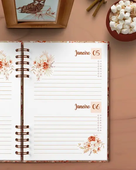 Arquivo Combo 4 Agendas 2026 e Permanente Floral Boho