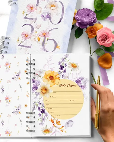 Arquivo Combo 6 Agendas 2027 e Permanente Floral Encanto