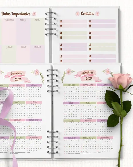 Arquivo Combo 8 Agendas 2026 e Permanente Floral