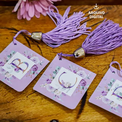 Arquivo Digital 26 Marca Páginas Alfabeto Coleção Violeta