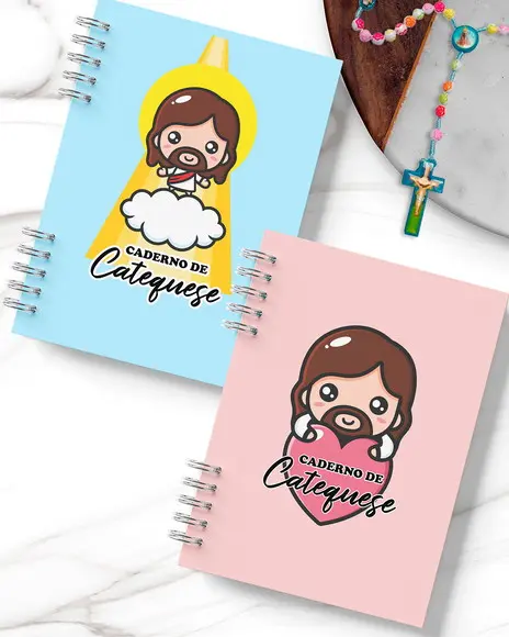 Arquivo Digital Caderno Catequese Cute e 8 Modelos de Capas