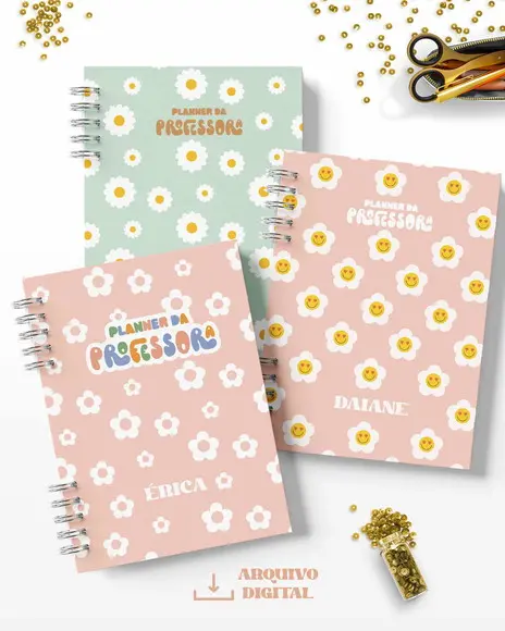 Arquivo Digital Kit Planner da Professora Permanente Retrô
