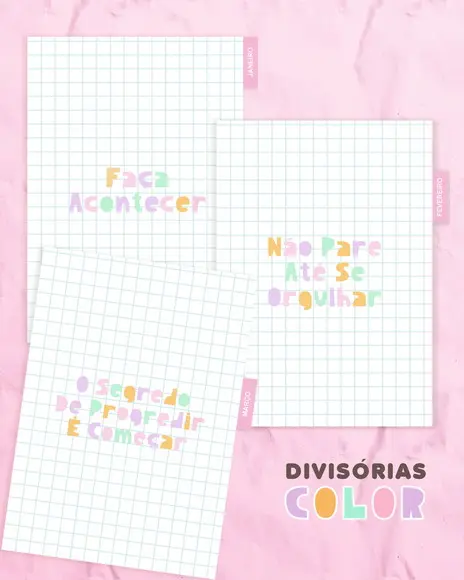 Arquivo Divisórias Color com Abas Janeiro a Dezembro