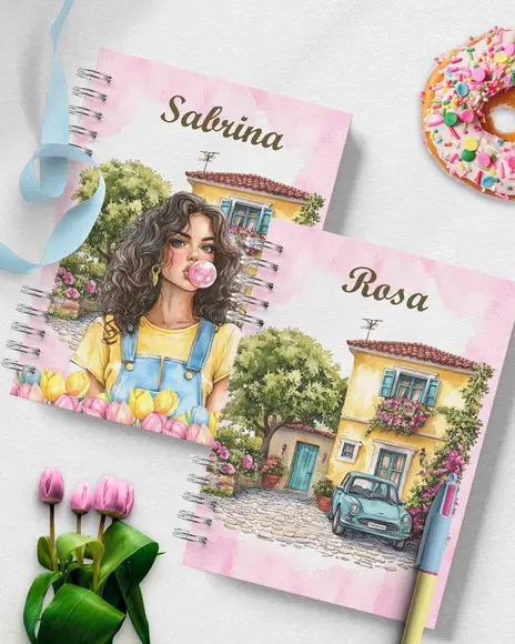 Arquivo Kit 11 Capas e Miolo Pautado Coleção Candy