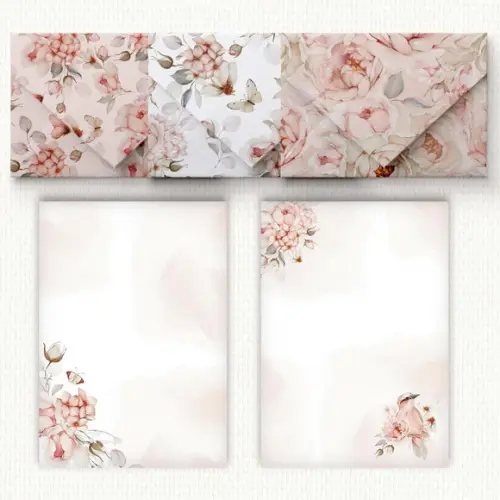 Arquivo Kit 3 Envelopes e 2 Papéis de Carta Coleção Refúgio