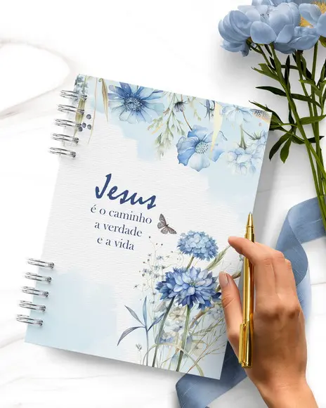 Arquivo Kit 4 Capas e Miolo Caderno Pautado Coleção Blue