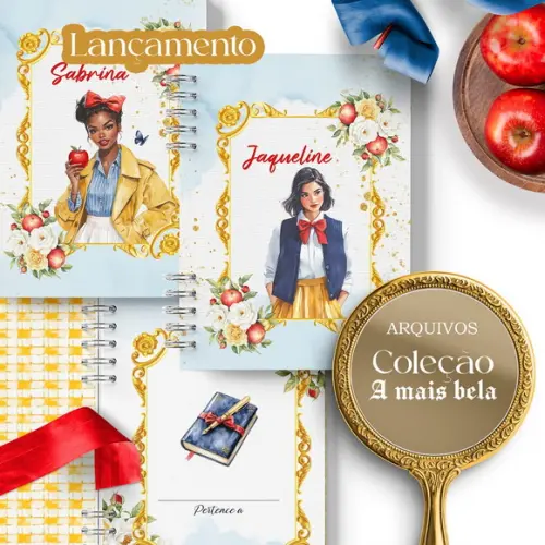 Arquivo Kit 8 Capas e Miolos Pautado Coleção a Mais Bela