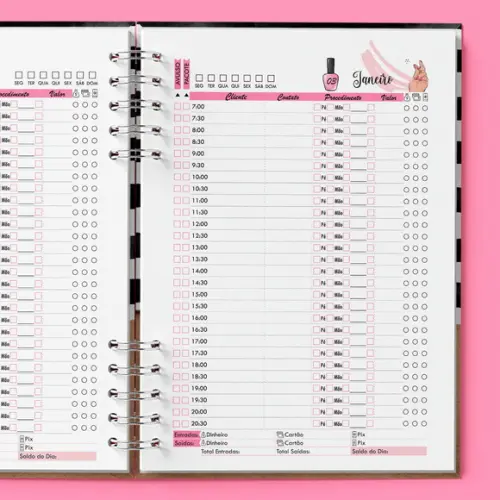 Arquivo Kit Agenda Permanente Manicure e Controle de Pacotes