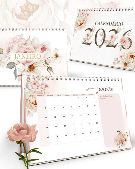 Arquivo Kit Calendários 2026 de Mesa A5 A6 Refúgio