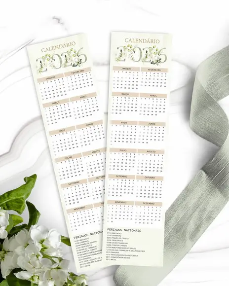 Arquivo Kit Calendários de Mesa 2026 Coleção Rosas Branca
