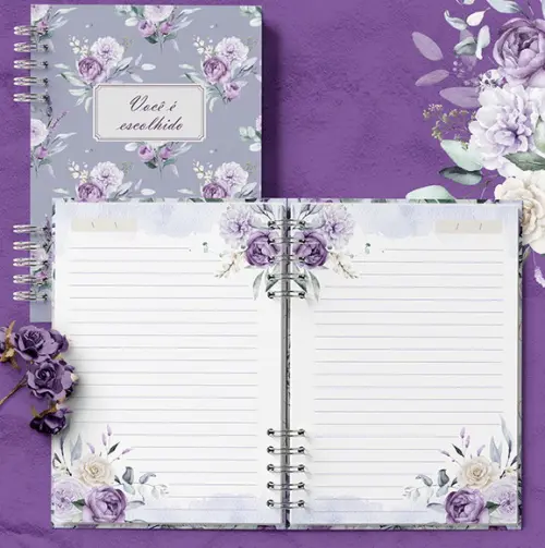 Arquivo Kit Capas e Miolo Pautado e com Versículos Violeta