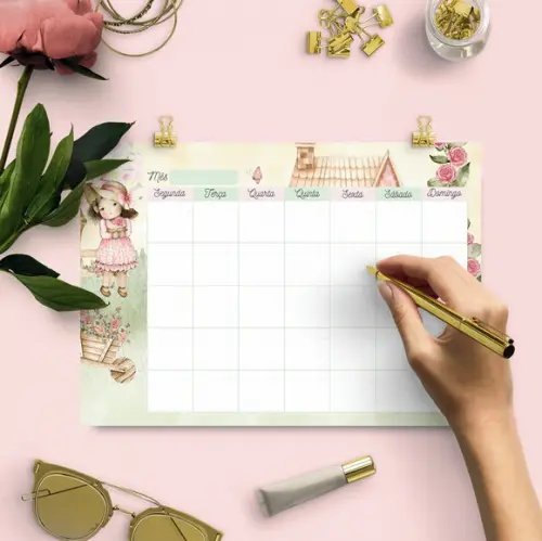Arquivo Kit Desk Planners Doce Infância
