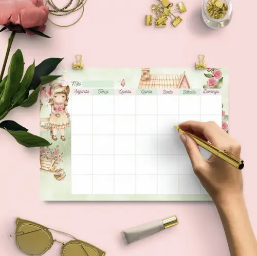 Arquivo Kit Desk Planners Doce Infância