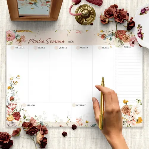 Arquivo Kit Desk Planners e Bloquinhos Coleção Garden