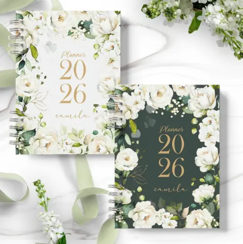 Arquivo Planner 2026 Coleção Rosas Brancas