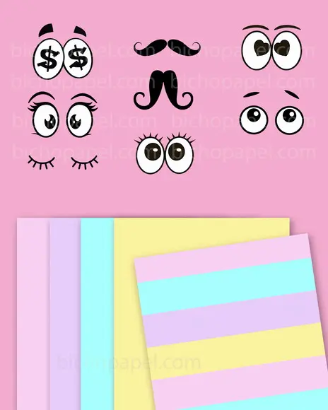 Combo 10 Capas e 4 Miolos Caderno Coleção Carinhas