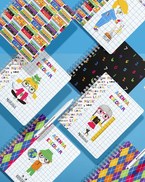 Combo 13 Capas e Miolos Agendas Escolares 2025 e Permanente