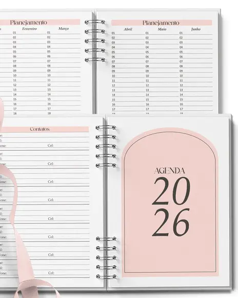 Combo 16 Agendas Femininas Neutras Permanente e 2026