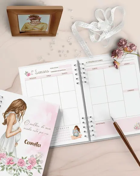 Combo 4 Planner Gestante Mais 24 Capas Arquivo