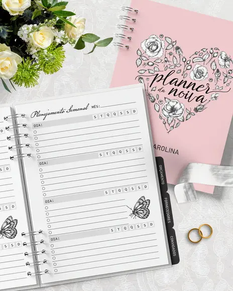 Combo 30 Capas e Miolo Planner da Noiva A5