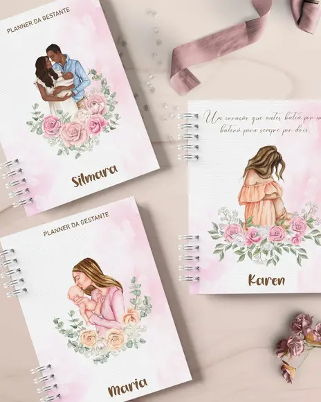 Combo 4 Planner Gestante Mais 24 Capas Arquivo