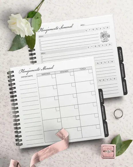 Combo Arquivo 30 Capas e Planner da Noiva 18×18