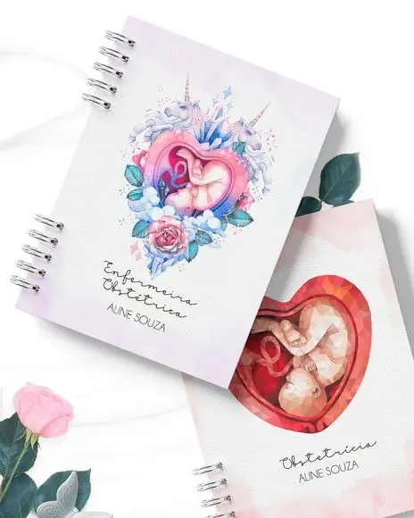 Kit 16 Capas Caderno Obstetra Enfermagem Doula Gestante