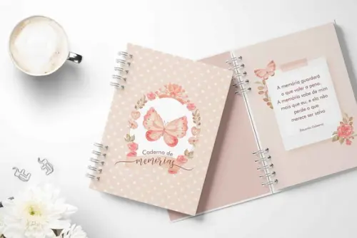 Combo Dia das Mães 14 Arquivos Álbum Caderno Receitas Caneca
