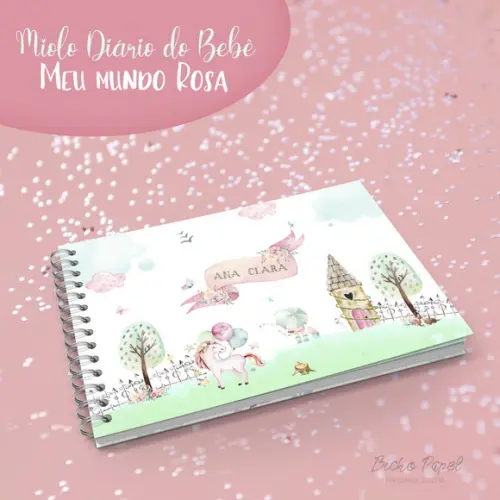 Combo Miolos Meu Mundo Rosa - Caderneta, Diário e Bloquinho