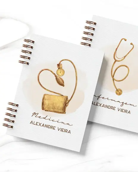 Kit Capas Caderno Agenda Medicina  Enfermagem