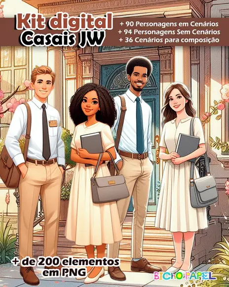 Kit Digital Ilustrações Casais Jw