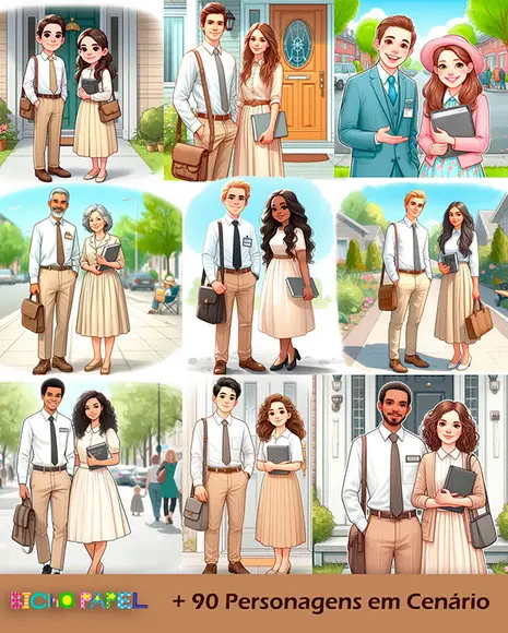 Kit Digital Ilustrações Casais Jw