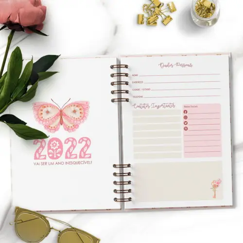 Miolo Agenda Permanente Borboletas (não É Envio Por Correio)