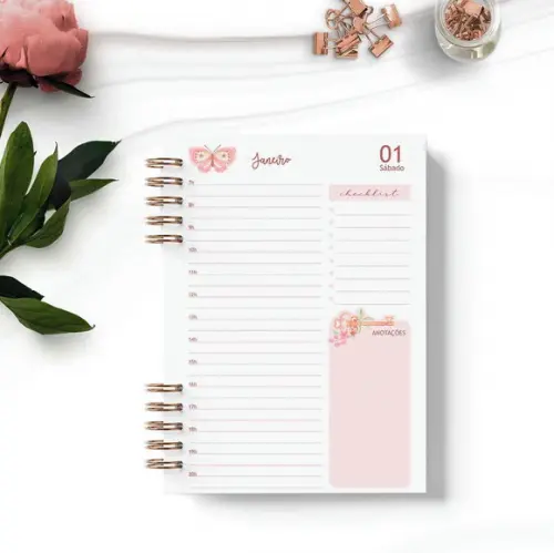 Miolo Agenda Permanente Borboletas (não É Envio Por Correio)