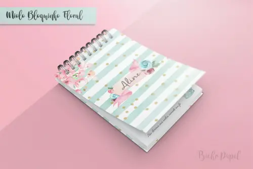 Miolo Bloquinho A6 Floral (O ENVIO É POR LINK)
