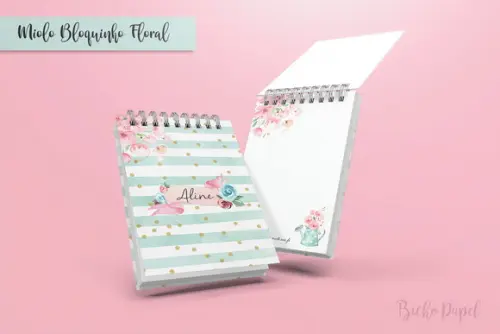 Miolo Bloquinho A6 Floral (O ENVIO É POR LINK)