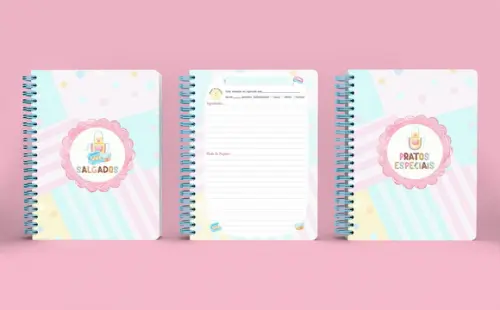 Miolo Caderno de Receitas A5 Candy Color - Arquivo Digital