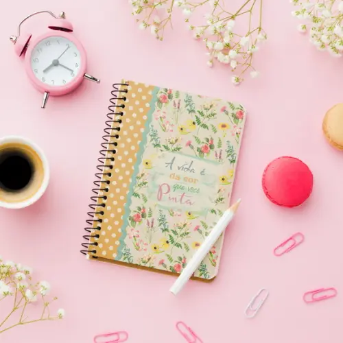 Miolo Caderno floral A5 Vintage(O ENVIO É POR EMAIL)