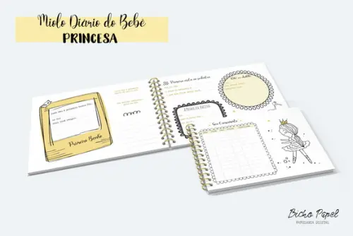 Miolo Digital Diário do Bebê Princesa - A5