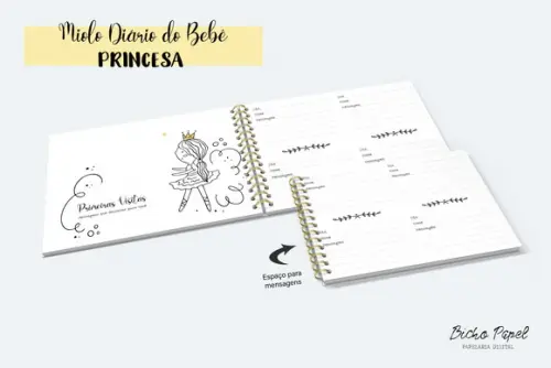 Miolo Digital Diário do Bebê Princesa - A5