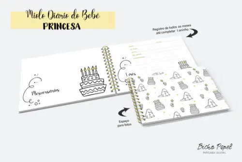 Miolo Digital Diário do Bebê Princesa - A5