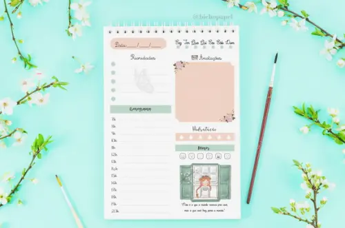 Miolo Digital Planner Diário Anne de Green Gables