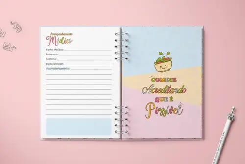 Miolo Digital Planner Fitness (Não é envio por Correio)