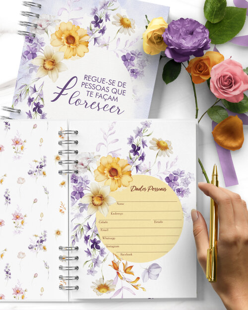Arquivo Agenda Permanente 1 Dia Por Página Floral Encanto